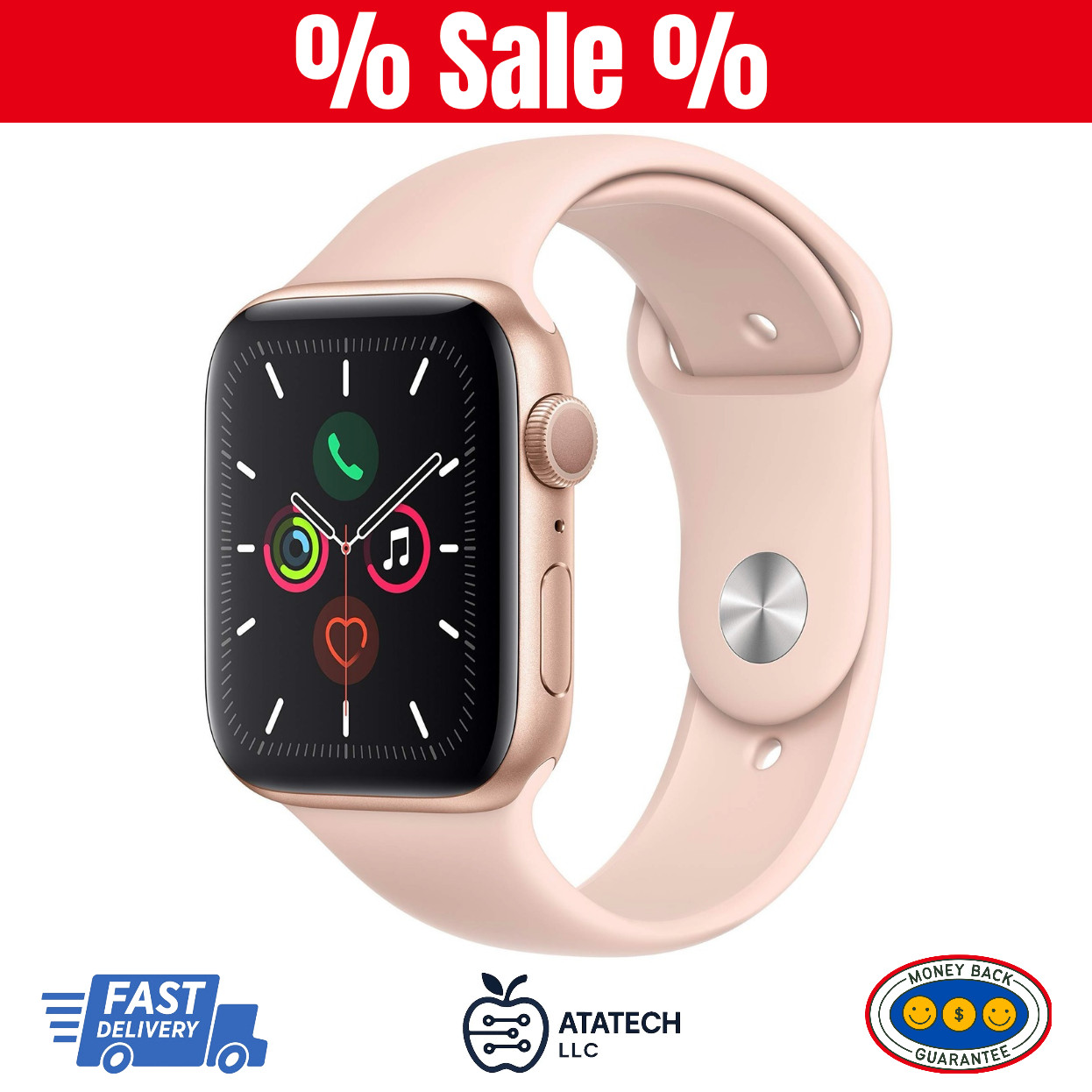 Apple Watch Series 5 (GPS) 40mm Aluminum Case Gold + SportBand Pre-Owned (Good)