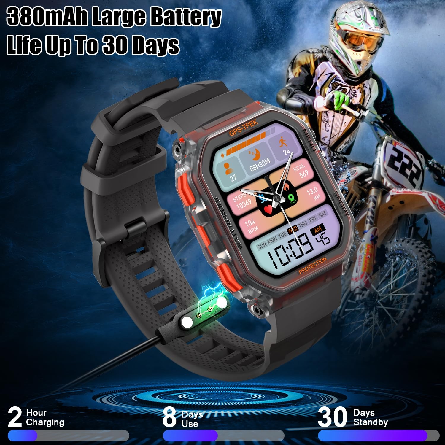 XSCQ Military for Men (Answer/Make Calls), 1.75” for Android and iPhone, Fit…