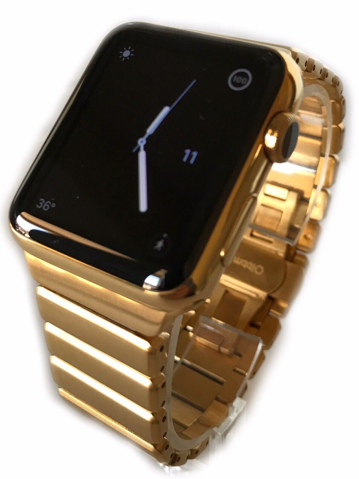 24K Gold Plated 42MM Apple Watch SERIES 2 with Modern Gold Link Band CUSTOM