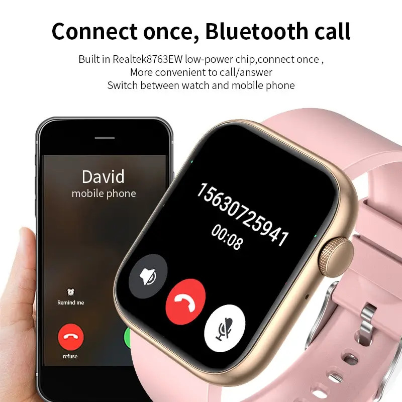 Smart Watch for Women Full Touch Screen Bluetooth Call Waterproof Watches Sport