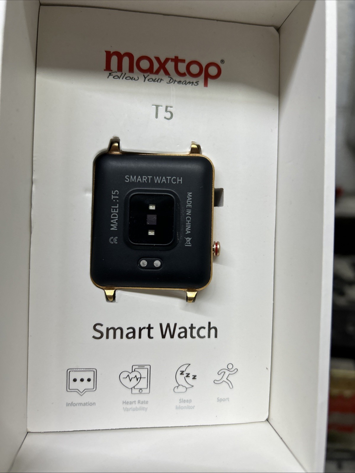 Maxtop Smart Watch Model T5 Sleep Monitor Heart Rate Rose Gold FREE SHIPPING!