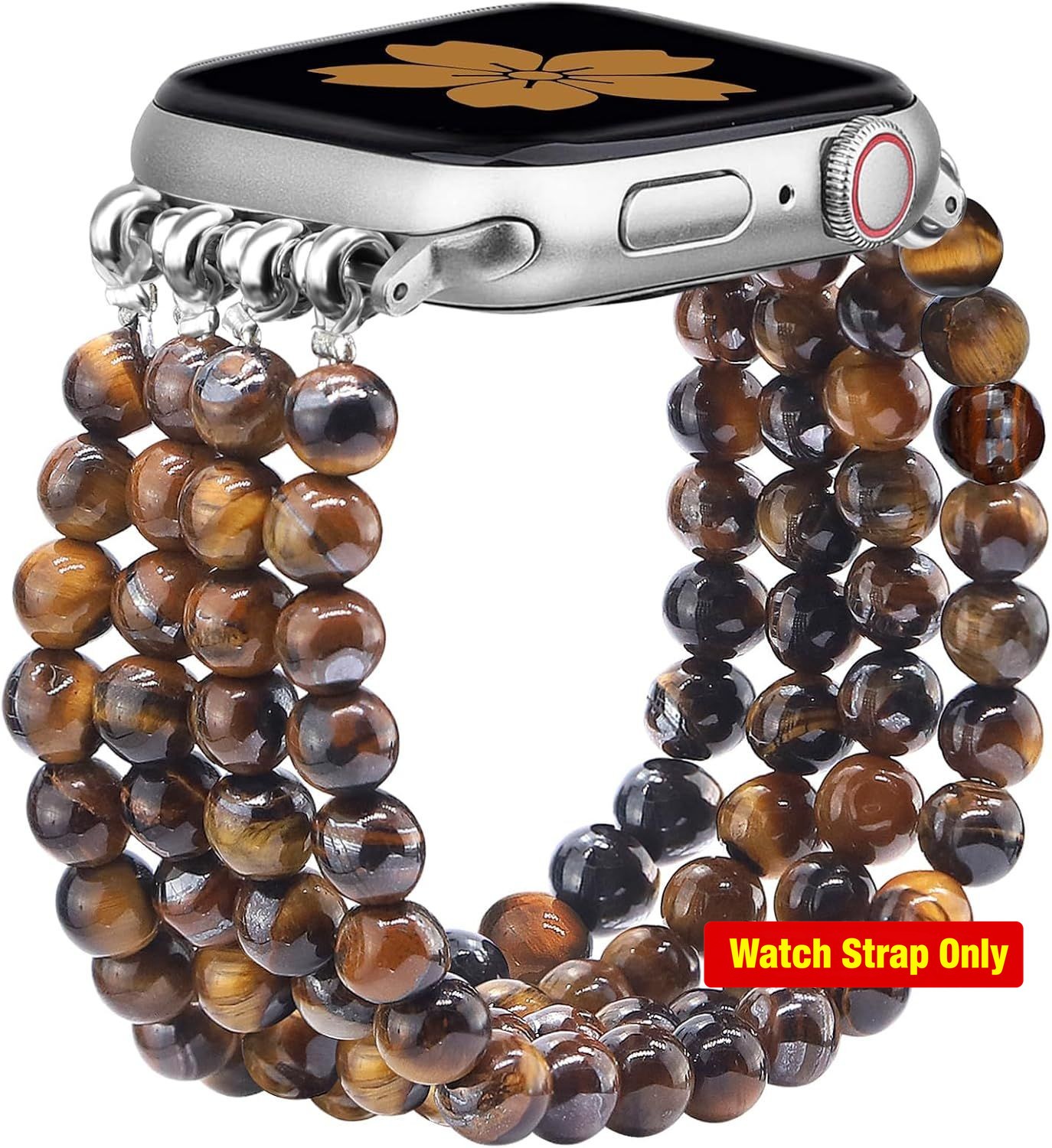 Beaded Natural Stone Bracelet Strap for Apple Watch Series 10/11 38mm 40mm 41mm
