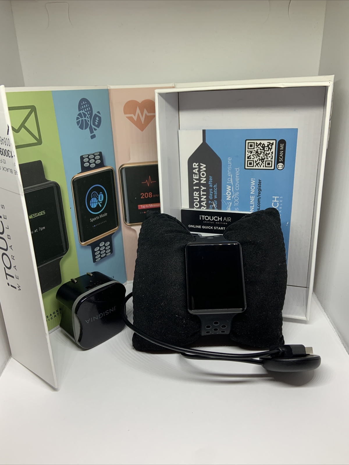 ITouch Special Edition Unisex Air Black Silicone Touchscreen Smart Watch QU33