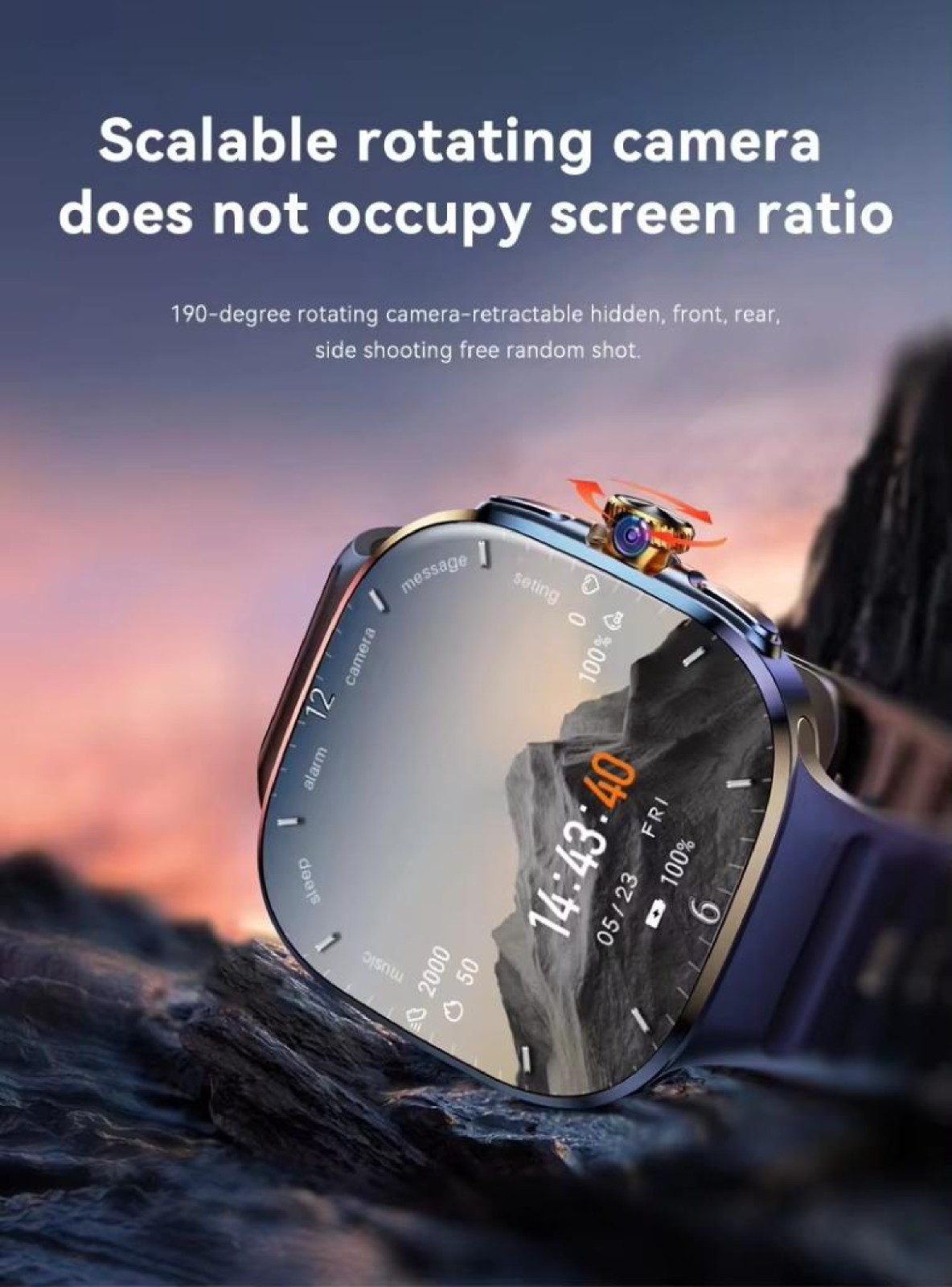 2026 Android Smart Watch SIM Card GPS WiFi Rotating Camera AMOLED Phone Watch