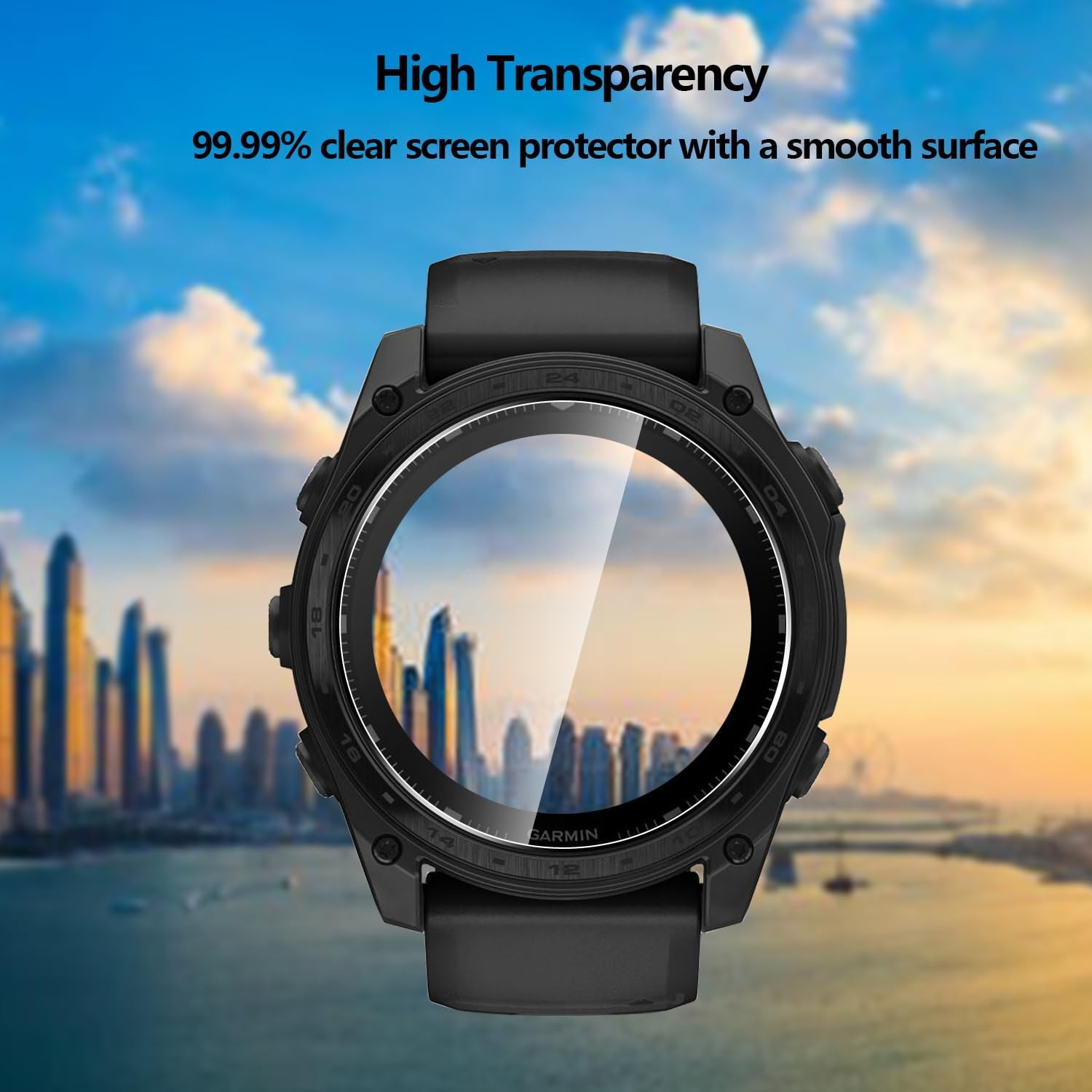 5 Pack Tempered Glass Screen Protector for Garmin Fenix 8 51mm, 9H Hardness
