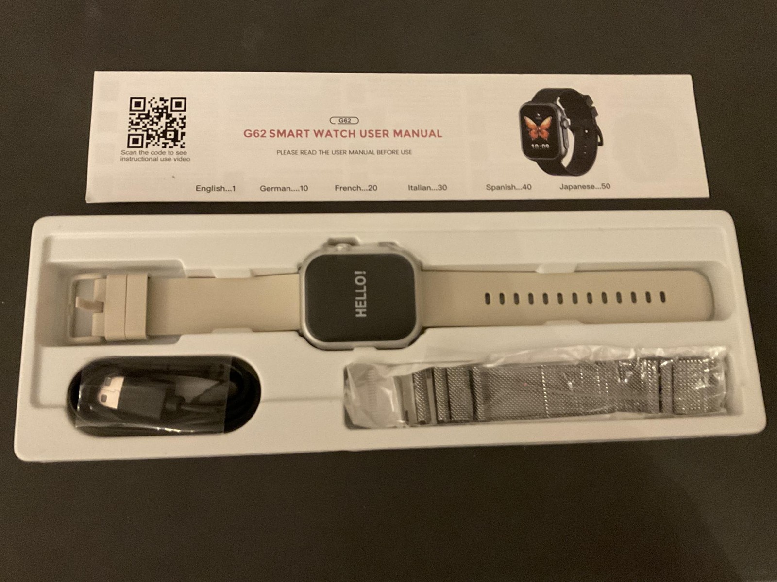 G62 Smart Watch for iPhone & Android Bluetooth Calls, up to 30 Day Battery, Slee