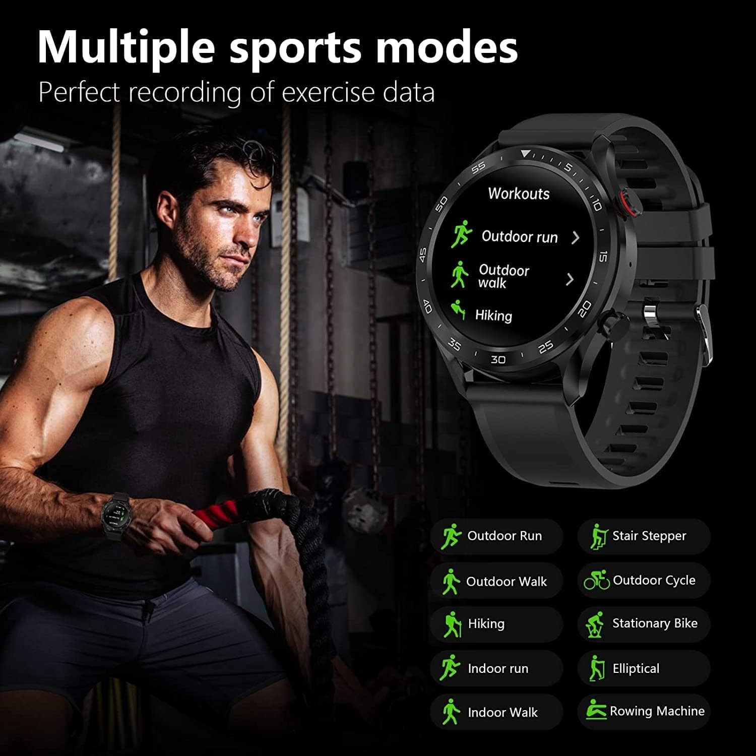 Bebinca GT2 Smart Watch – Fitness Tracking & Health Monitoring, Black *NEW*