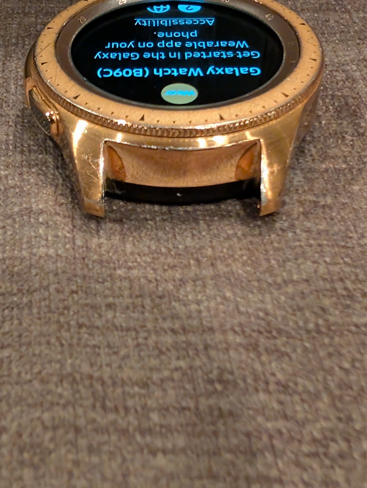 Samsung Galaxy SM-R810 Smartwatch 42mm Stainless Steel – Rose Gold + Extras!
