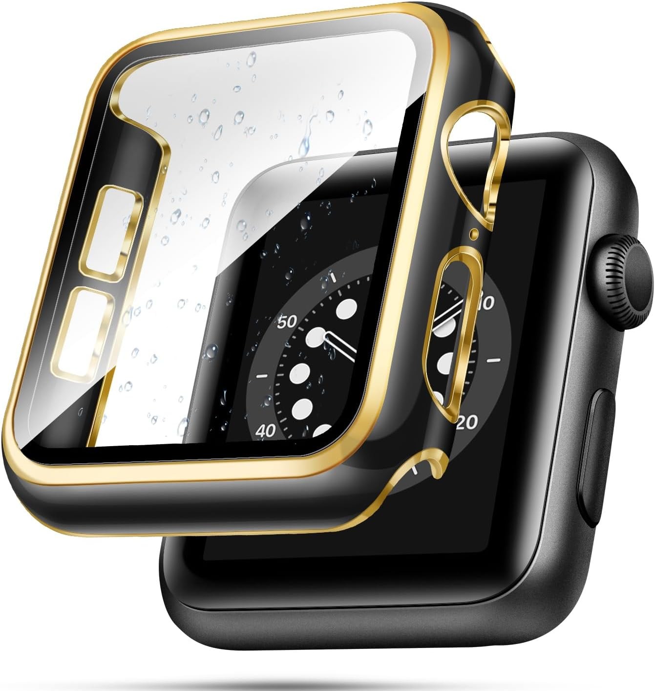Case for Apple Watch Series 9/8/7 45mm with Tempered Glass Screen Protector