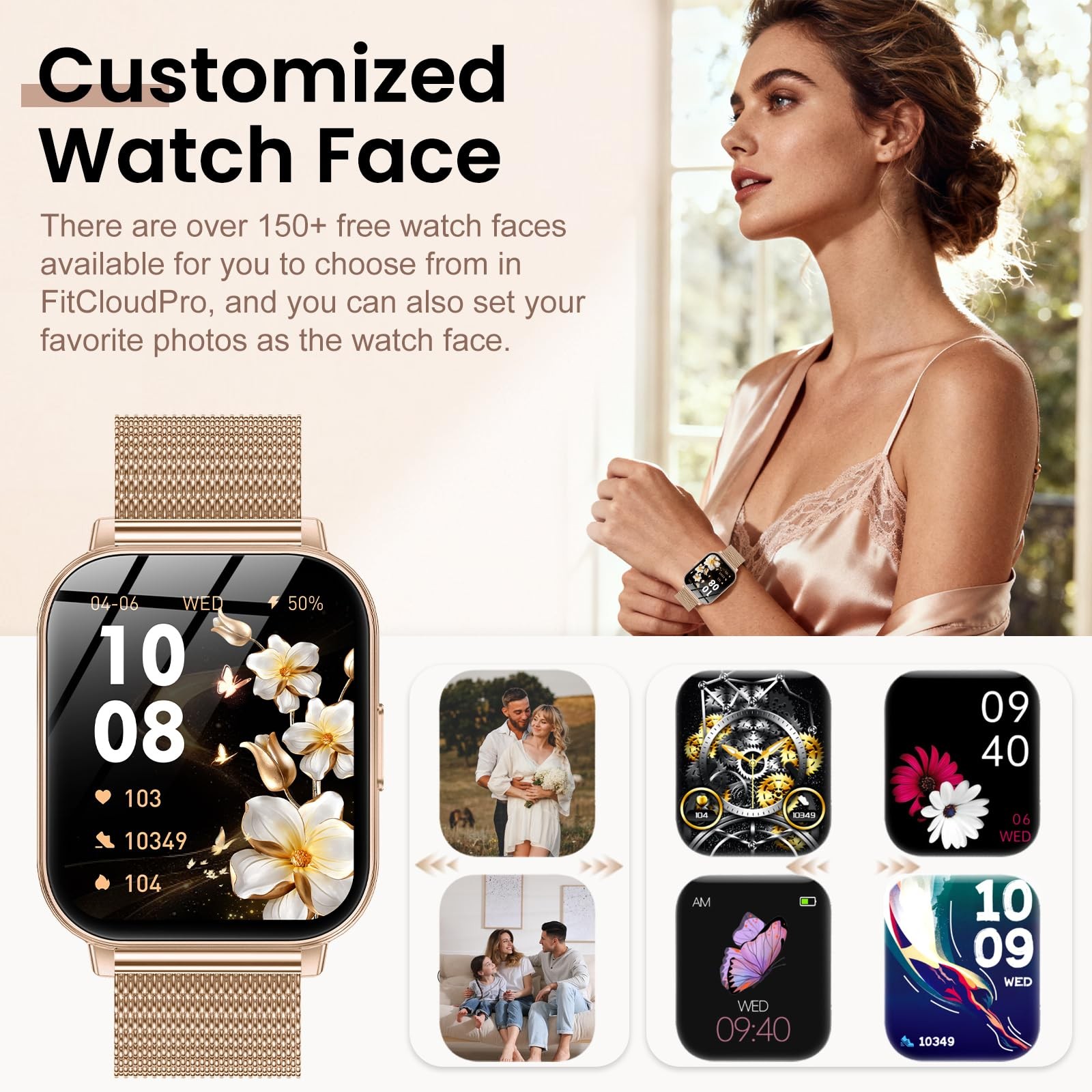 Smart Watches for Women,1000mAh Battery, Compatible with Android & iPhone, 1….