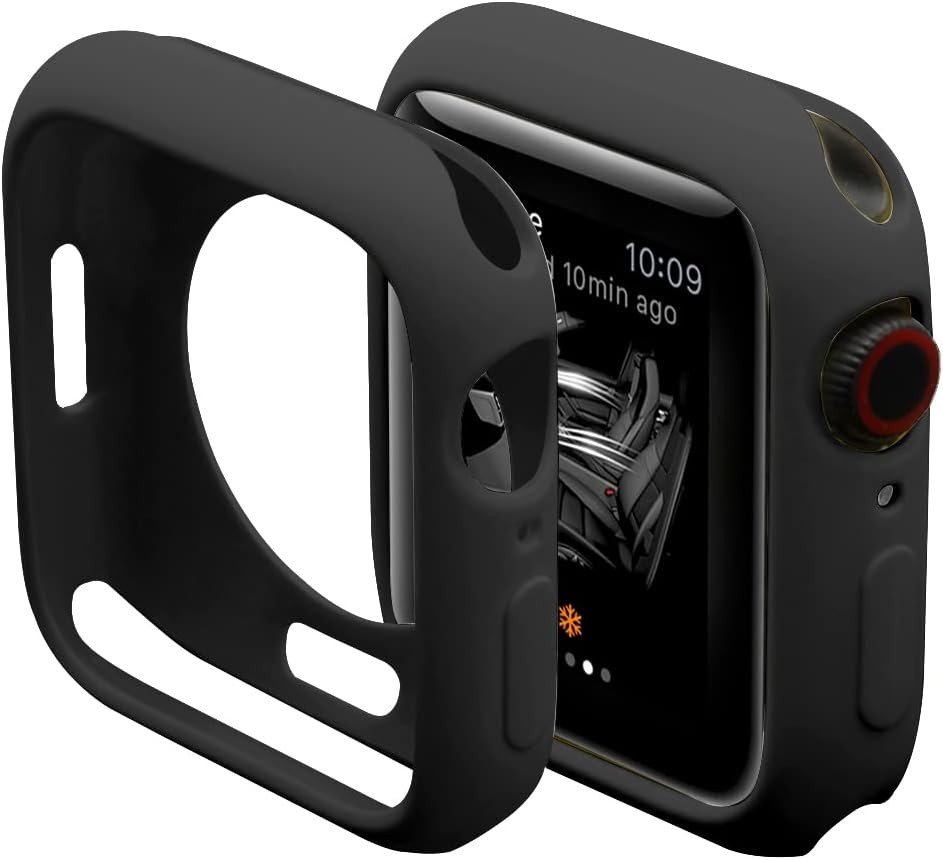Ultra Thin Soft TPU Bumper Case for Apple Watch Series 11/10 46mm Black