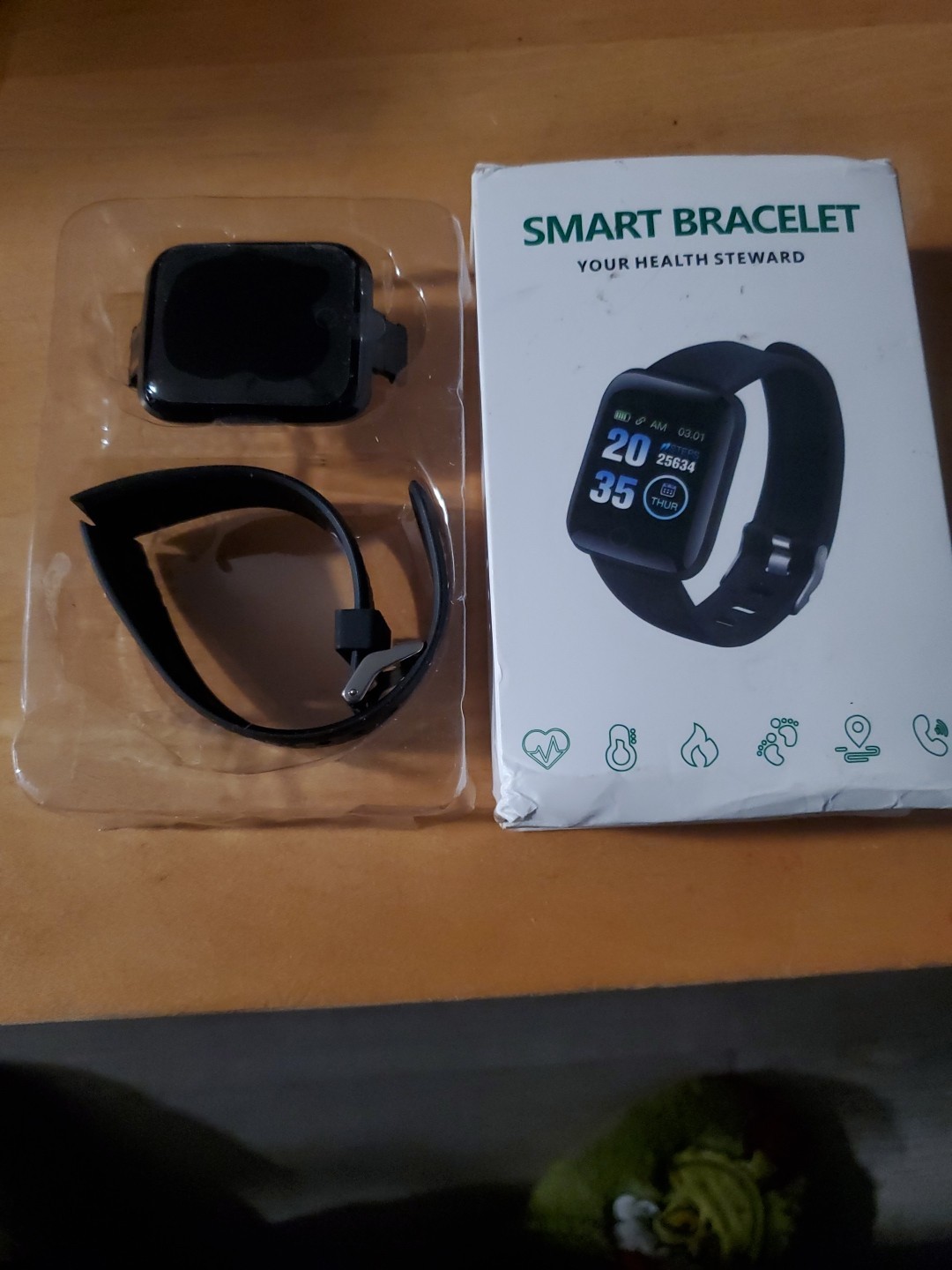 Smart Bracelet “Your Health Steward” Fitness Tracker Black New Open Box