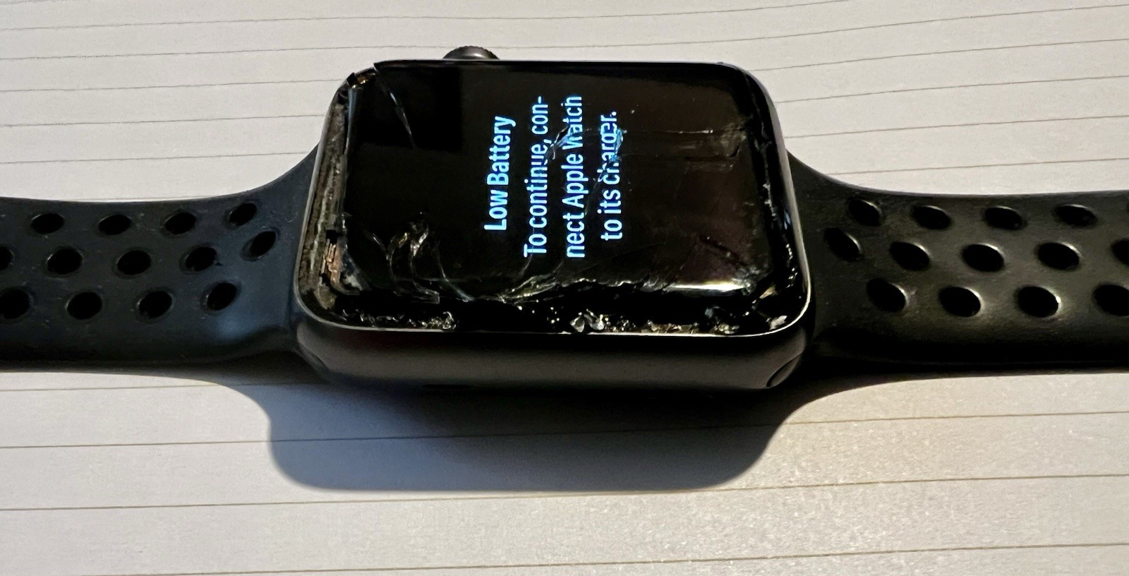 Apple Watch Series 2 42mm Space Gray Cracked Screen for Parts Repair