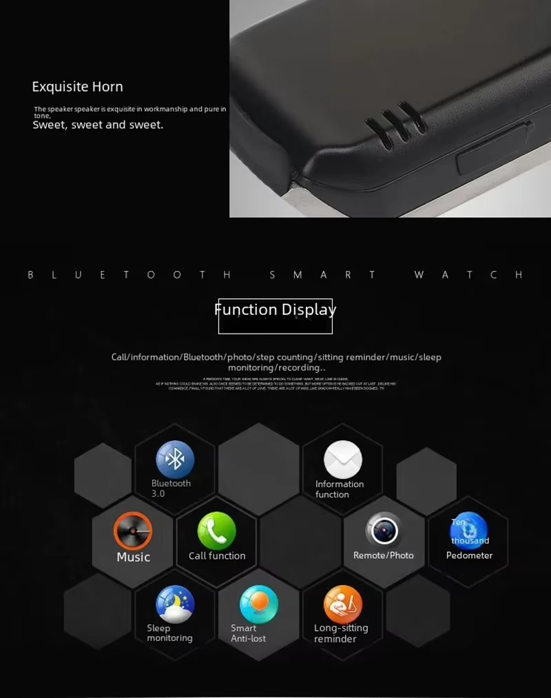 XIAOMI Bluetooth Smart Watch Camera Waterproof Phone Mate Android Samsung iPhone