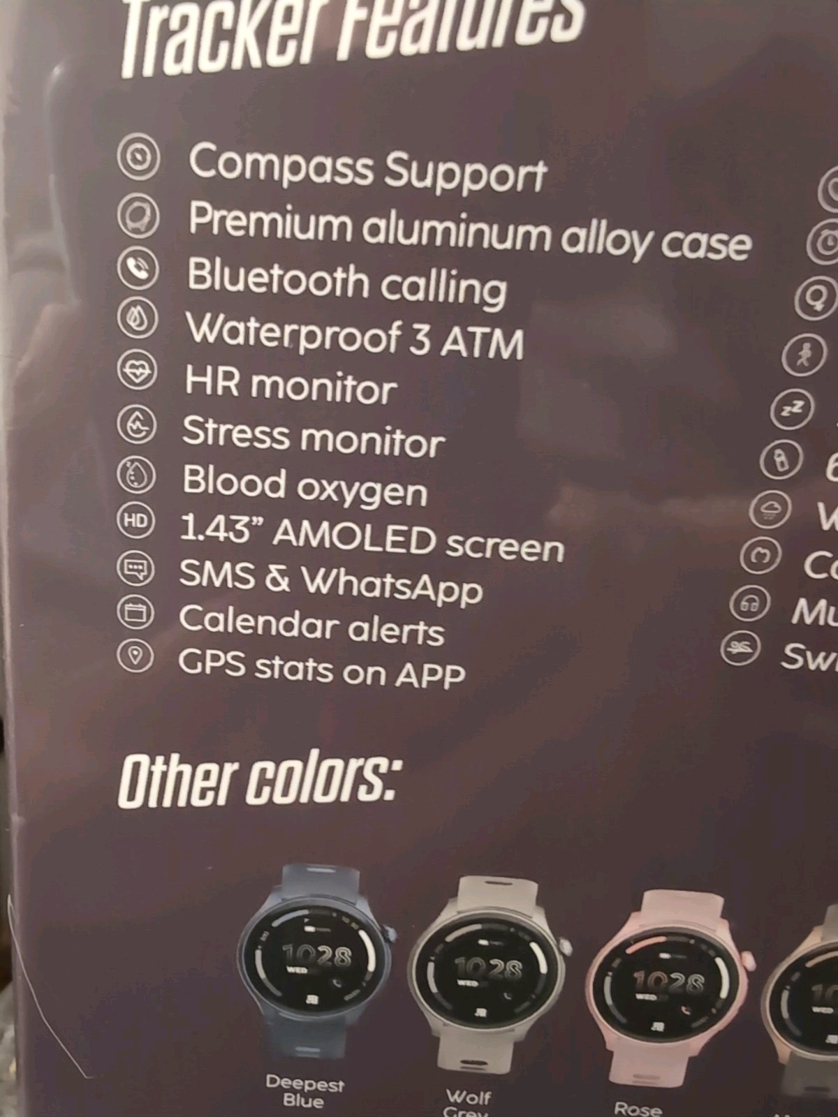 Cubitt Aura Black Smart Watch 1.43” Aluminum Case, Silicone Band, iOS & Android