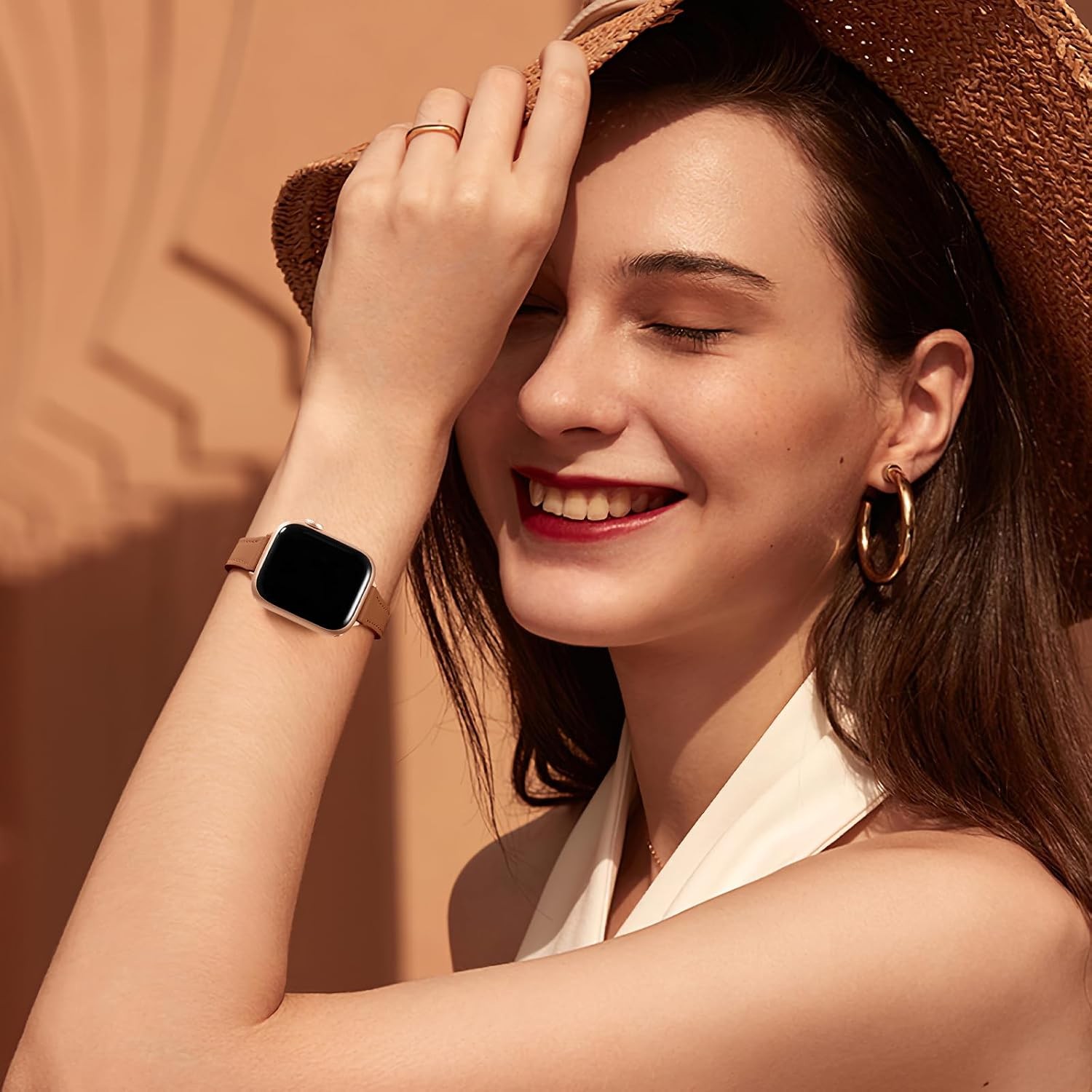 Slim Leather Strap Compatible with Apple Watch 40mm 38mm Series 11 10 9