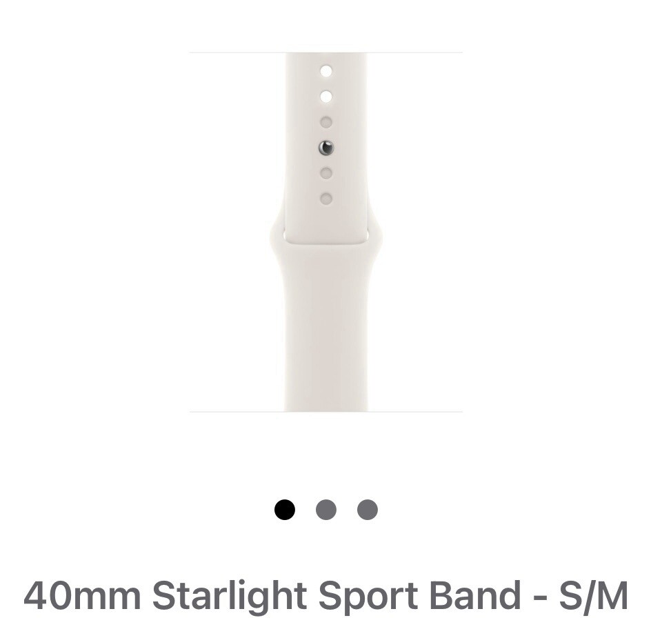 Apple watch Silicone 40mm Starlight Sport Band Only