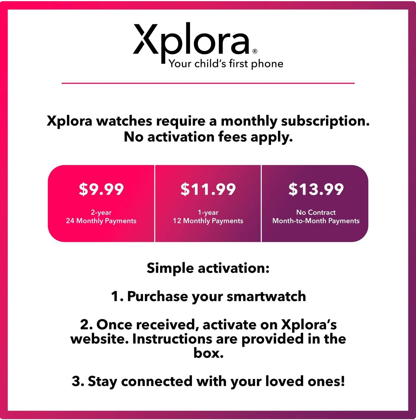 Xplora XGO 3 Kids Smart Watch Phones Calls SOS GPS School Mode Camera Sim Card