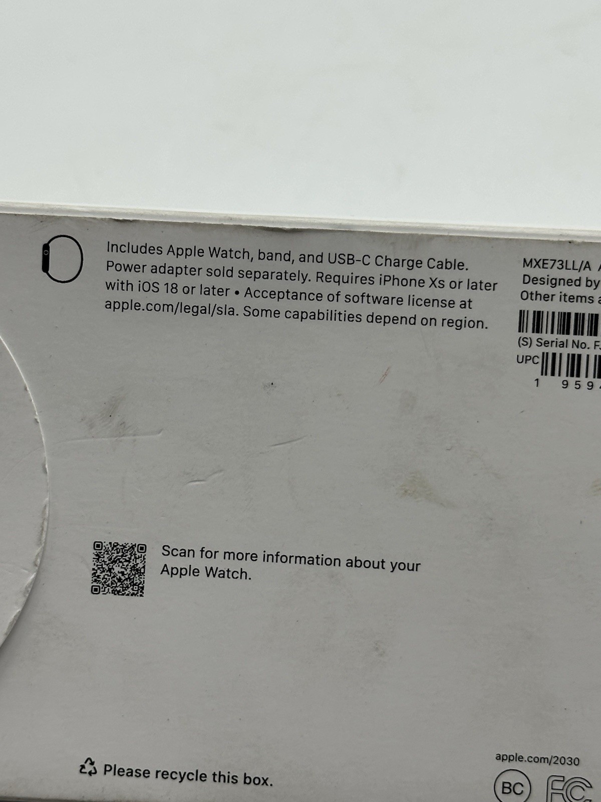 MXE73LL/A Apple Watch SE (Gen 2) 40mm Midnight Al Mid SB S/M GPS