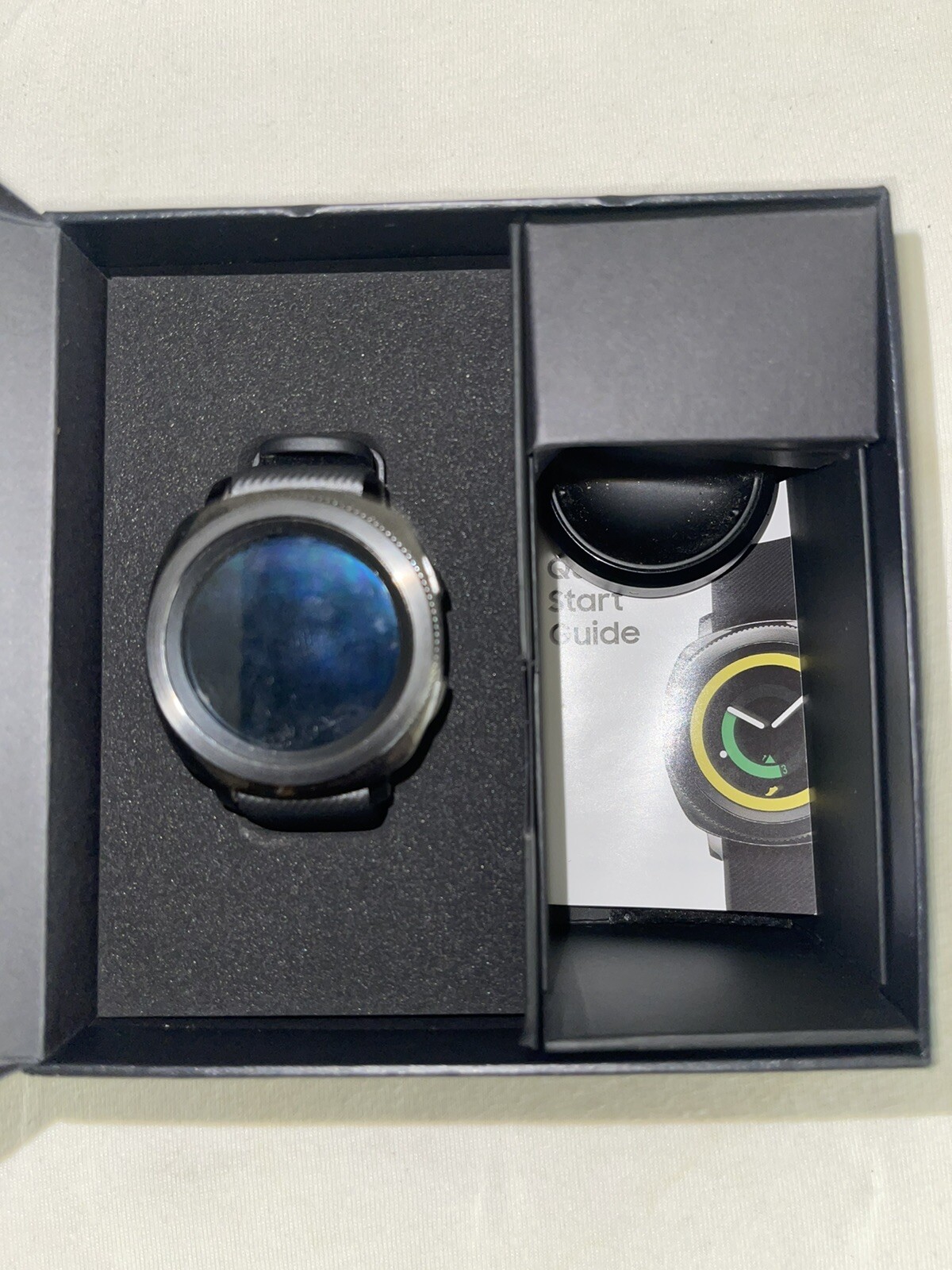 Samsung Gear Sport 44.6mm Black Case Silicone Band Classic Buckle -…