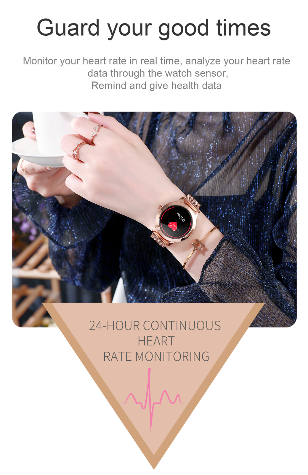 Waterproof Smart Watch Women Luxury Sports Bracelet Wristwatch for Ladies Girls