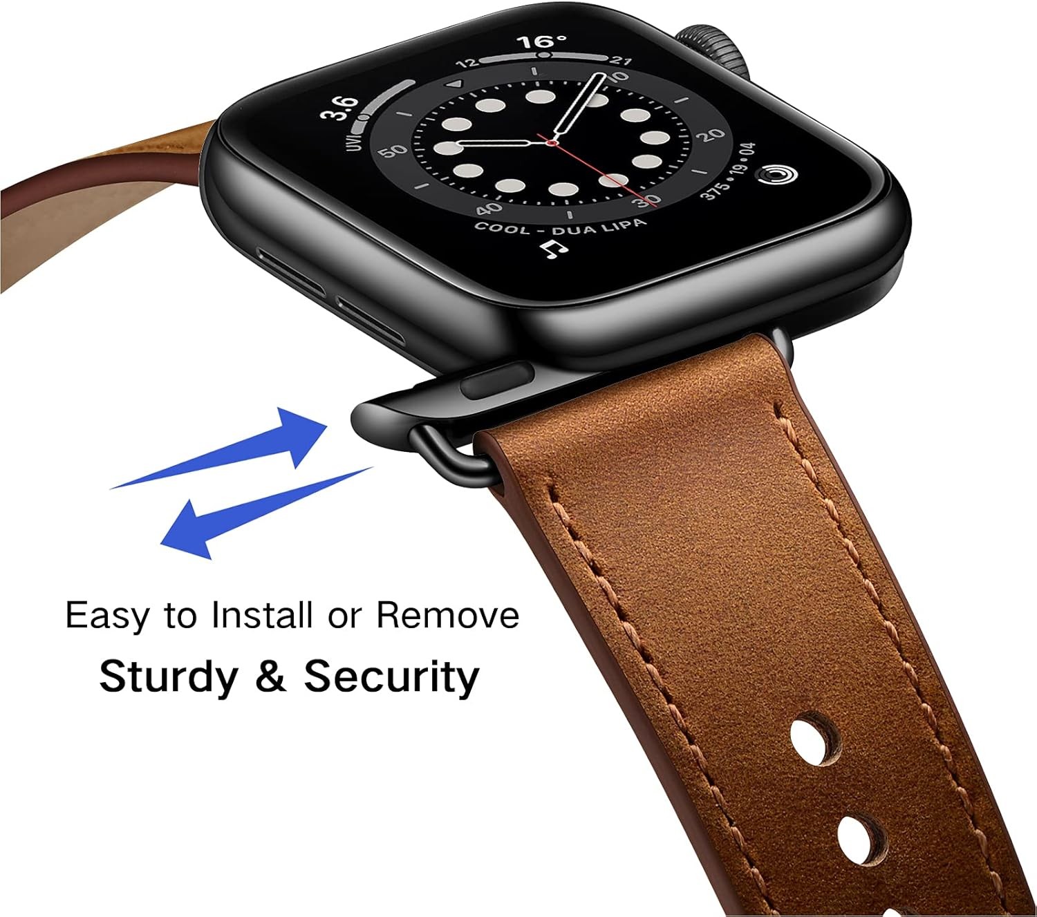 Genuine Leather Strap Compatible with Apple Watch 42mm/41mm/40mm/38mm