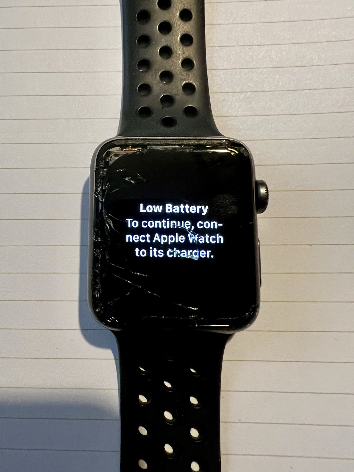 Apple Watch Series 2 42mm Space Gray Cracked Screen for Parts Repair