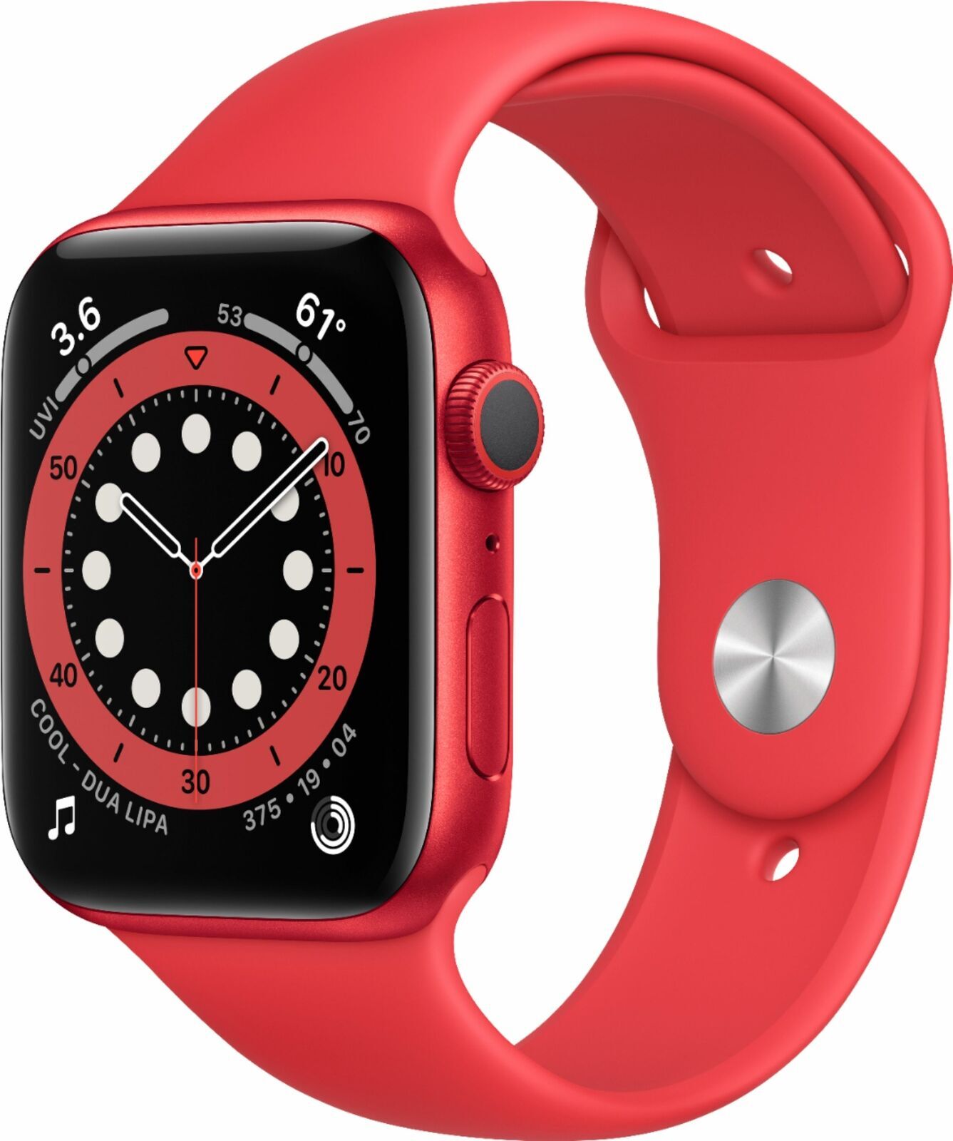 Apple Watch Series 6 44mm Red Aluminum Case with Red Sport Band (GPS)…