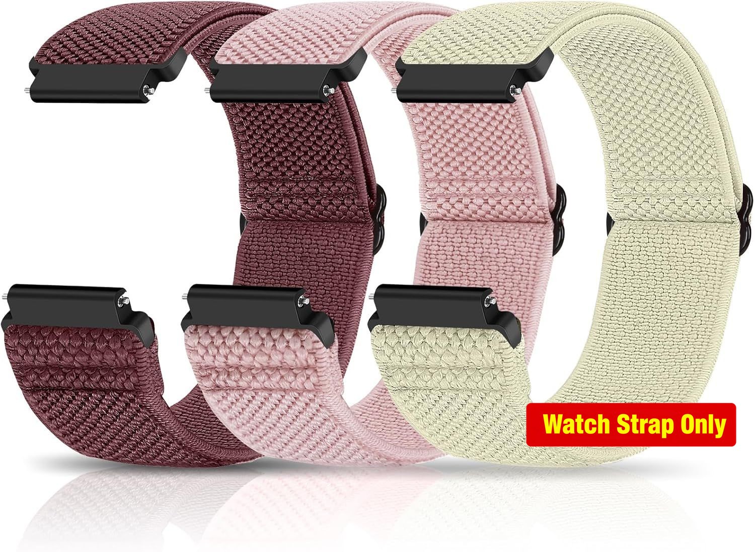 Adjustable Stretchy Nylon Strap Compatible with 20mm Watch Models