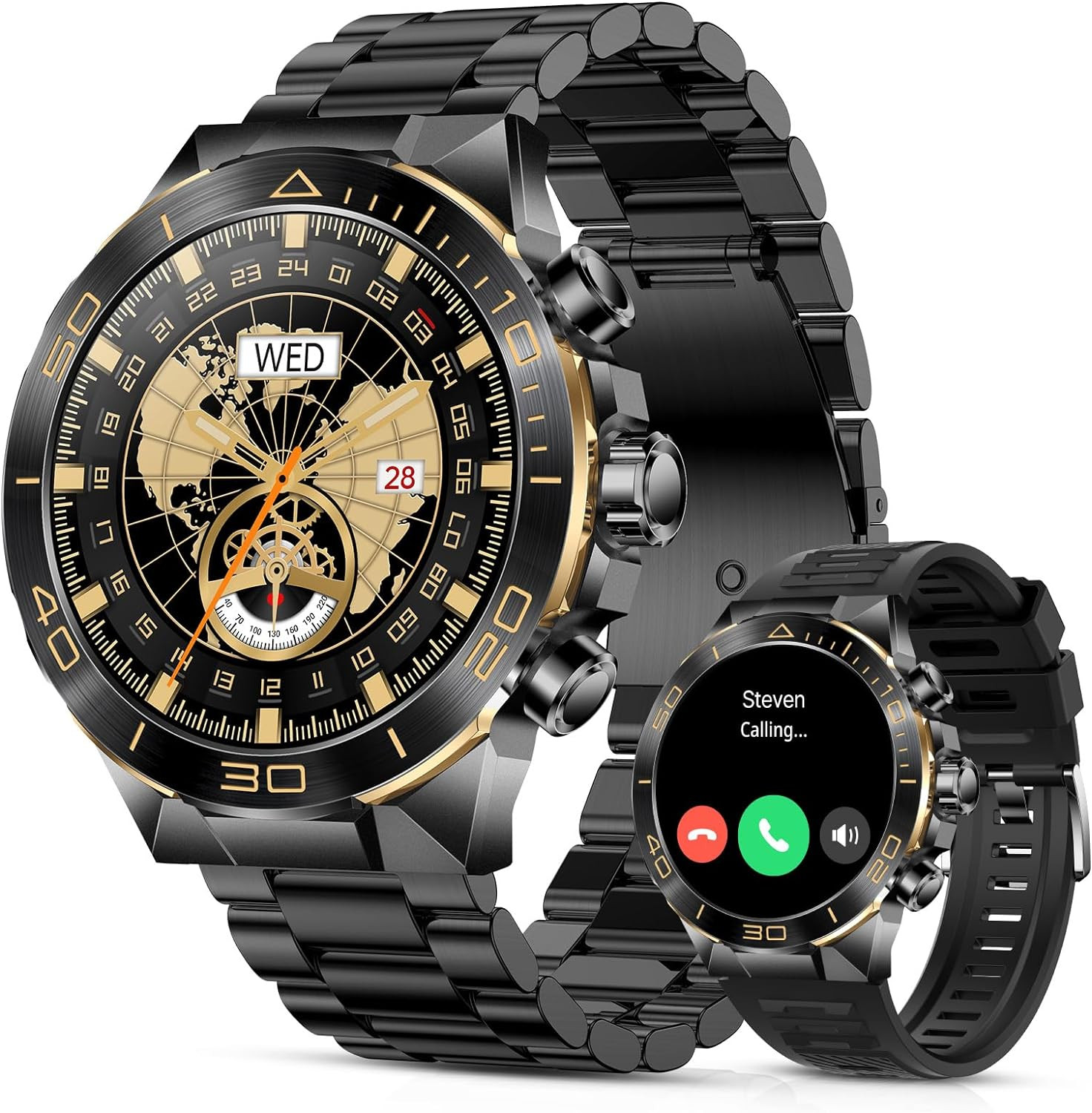 Smart Watch for Men Answer/Make Call for Android Iphone, 1.43″ AMOLED HD Screen