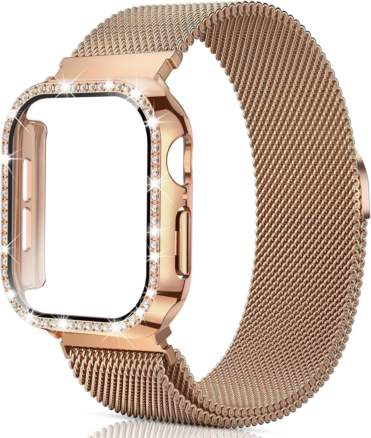 Stainless Steel Mesh Loop Case for Apple Watch 38mm 40mm 41mm 42mm 44mm 45mm 46m