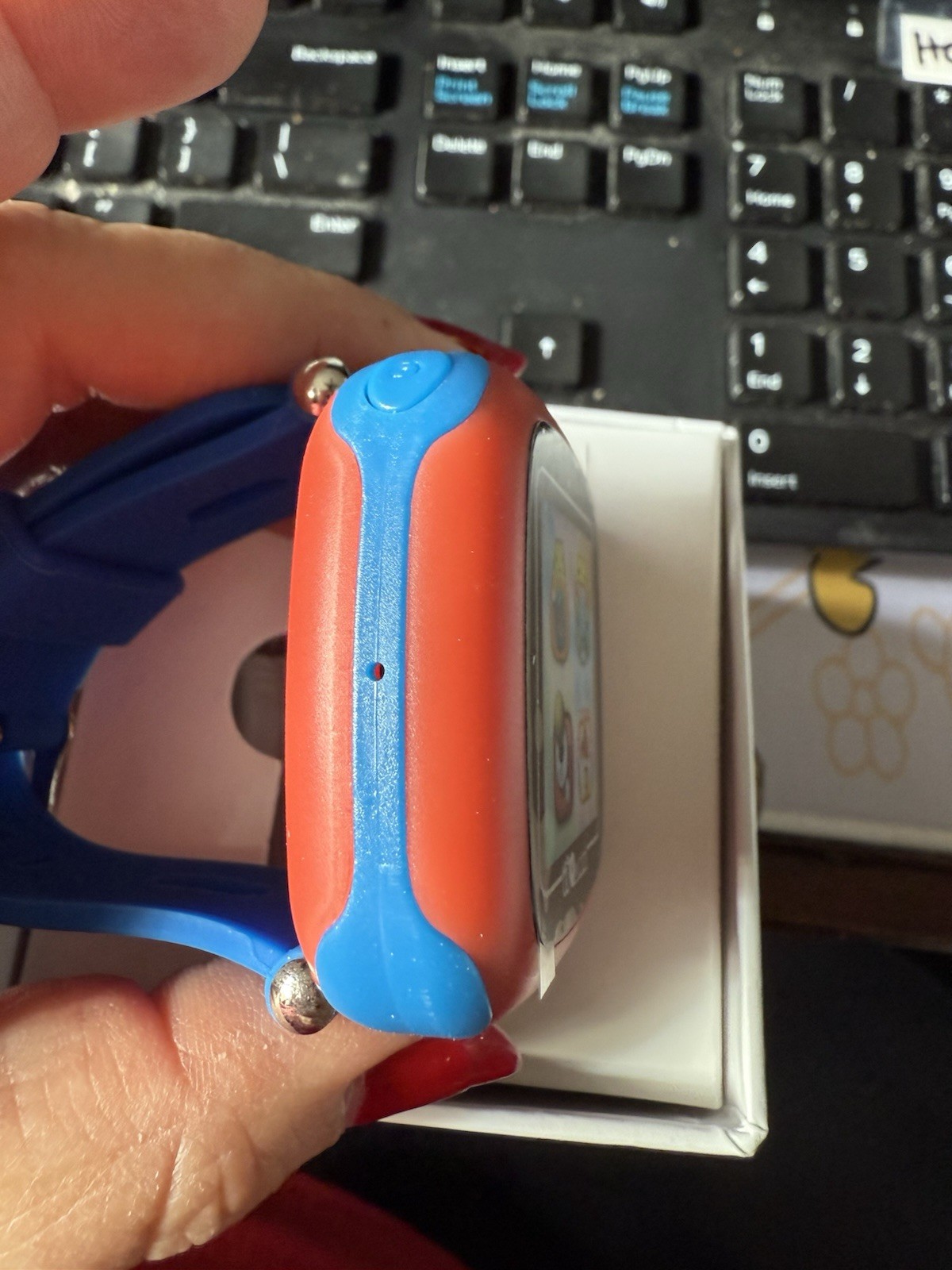 Watch blue kids, smart watch w games, pedometer camera rechargeable new voice re