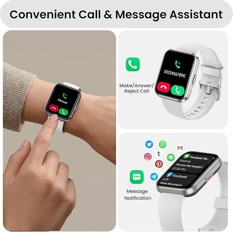 Smart Watches for Men Women with Alexa/AI Voice & Call, Mens Smart Watch with He