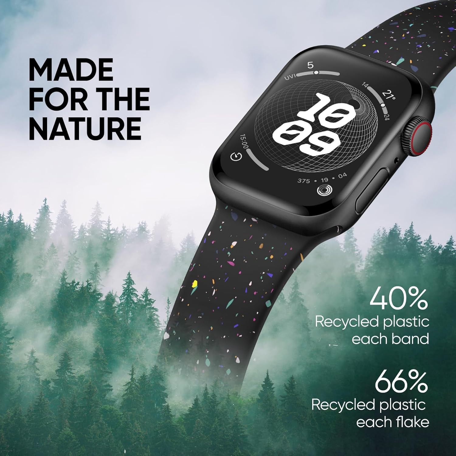 Apple Watch Series 7 38mm 40mm 41mm Compatible Strap Made from Recycled Plastic