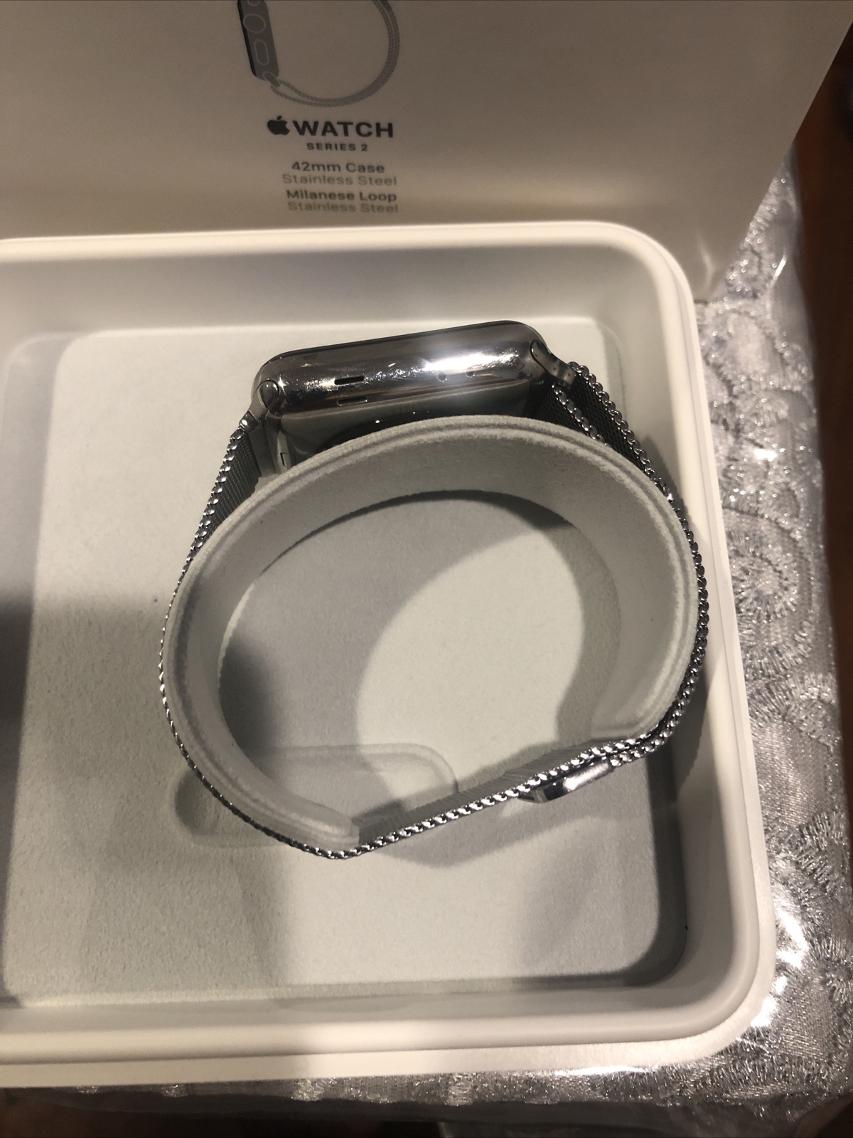 Pre-Owned Apple Watch Series 2 42mm Stainless Steel Case Silver Milanese Loop