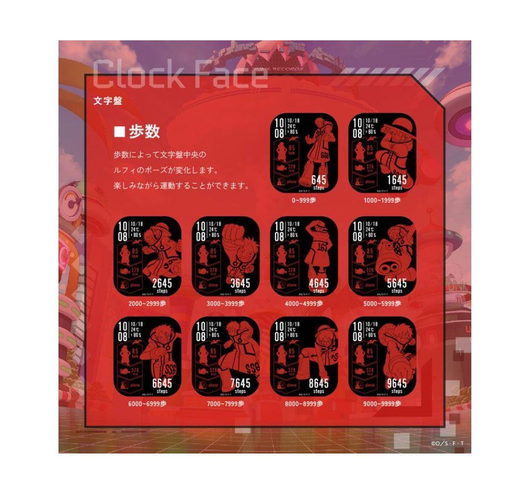 GARRACK One Piece Luffy Smartwatch HUC-OP-FT3-L Quartz GPS Silicone Strap New