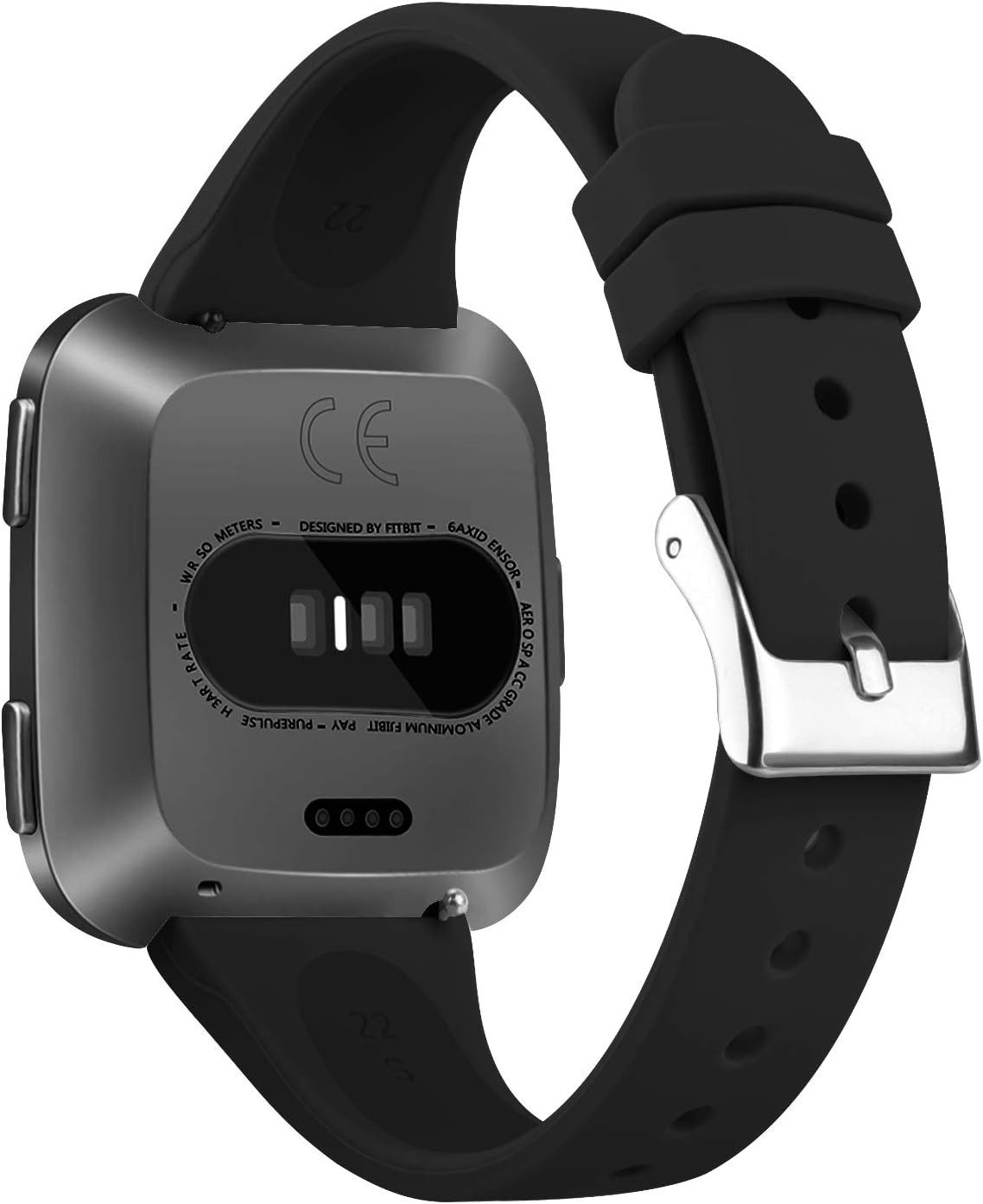 3 Silicone Strap Compatible with Fitbit Versa 2, Black/Gray/White