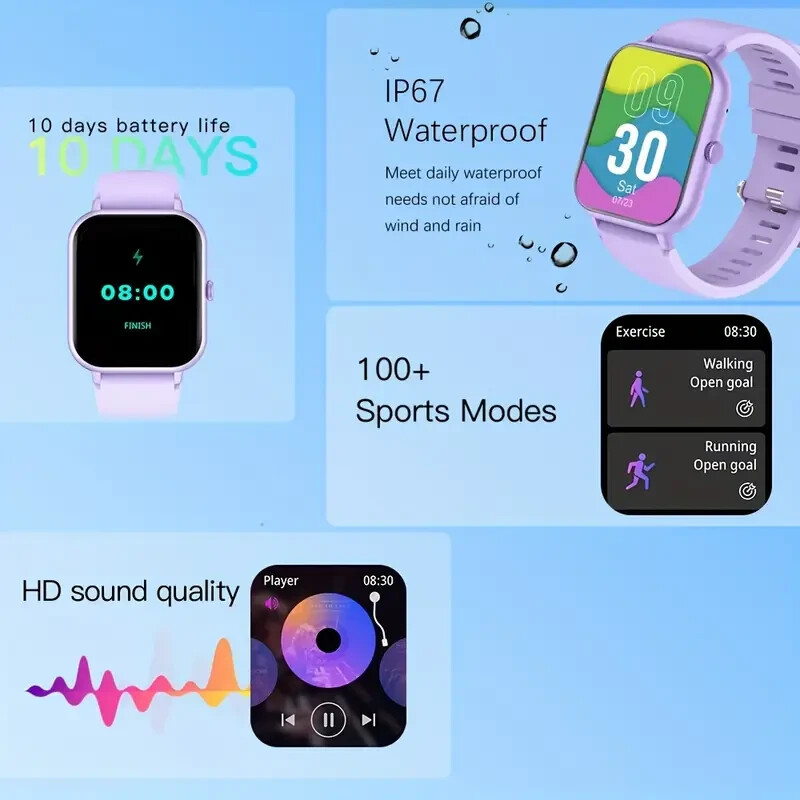 Smart Watch 1.83” Full Touch Screen: Ai Control, For Android & IOS Phones