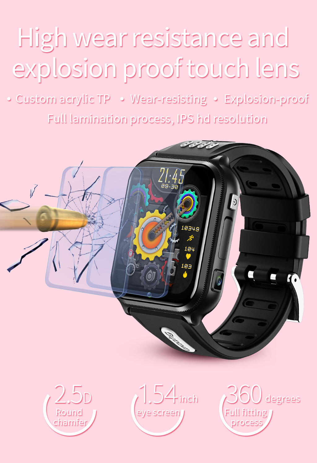 4G Student Smartwatch Unlocked Phone Watch Activity Tracker with Dual Camera