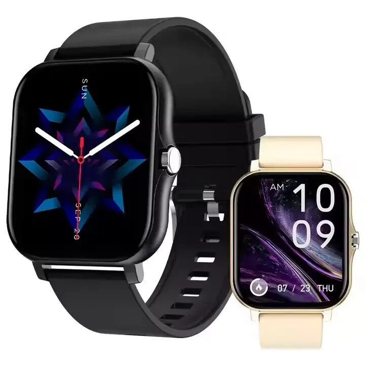 2024 New Men’s Women’s Sports For Smart Watch W/ Large Screen Silicone Y13 Black