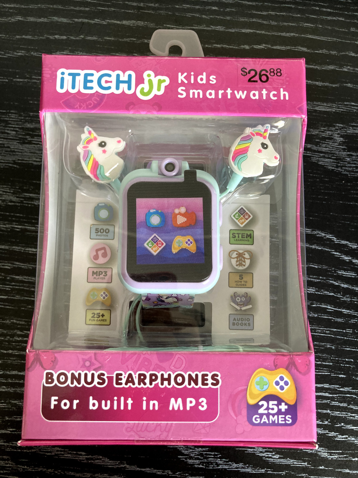 Itech Jr. Kids Smartwatch Bonus Shark Earbuds W/MP3 Jack 25+ Games