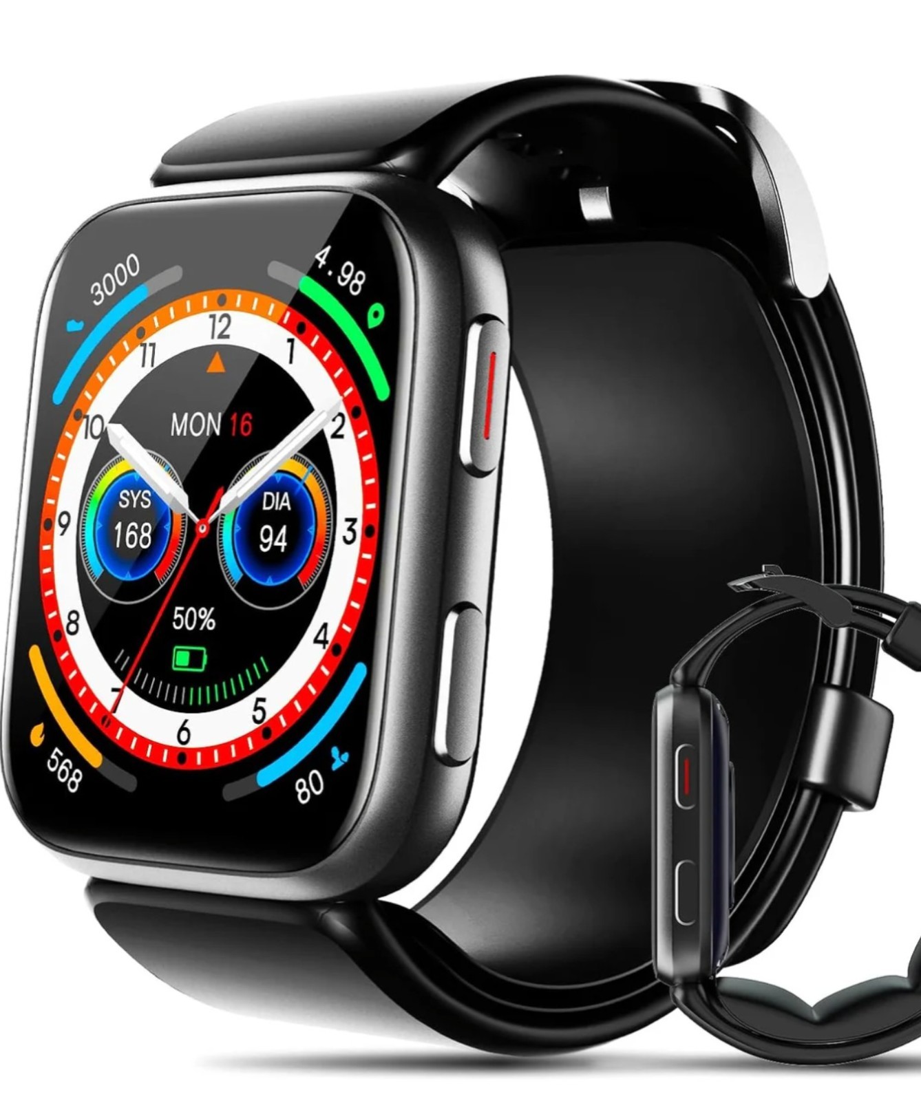 Smart Watch Blood Pressure, 1.95″ Smart Watch BP Monitor with Air Pump Cuff, …