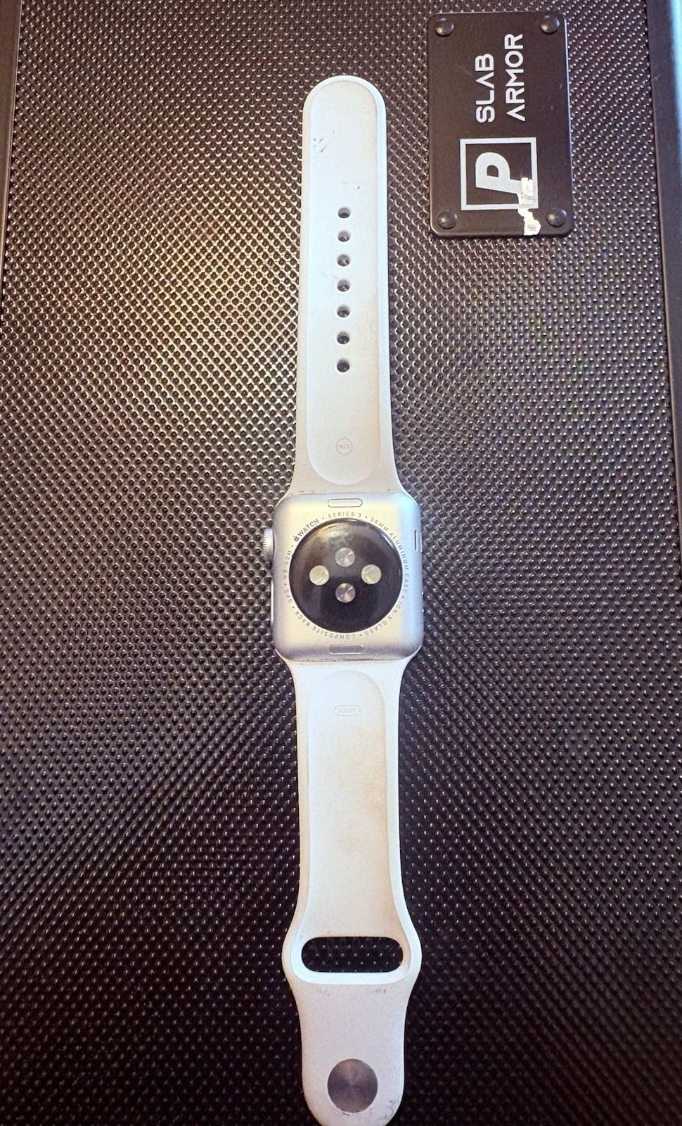 Apple Watch Series 3 38mm Aluminum Light Gray Band, Small Scratch In Screen.