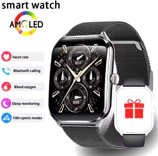 Unisex AMOLED Smartwatch 1.96″ Ultra-thin Fitness Waterproof Global Shipping