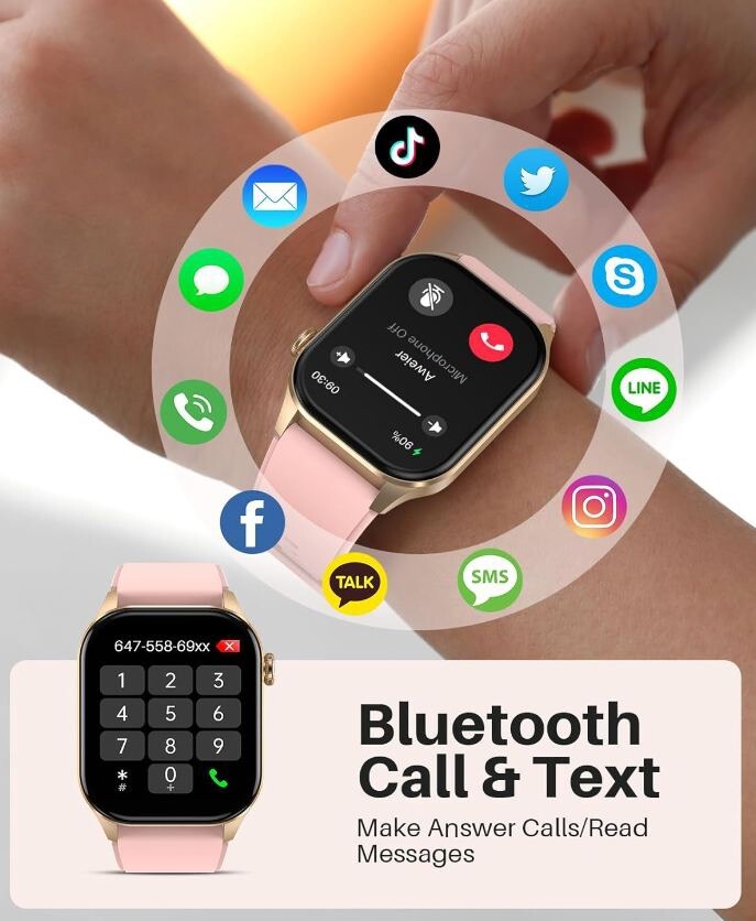 Smart Watch 2.04-inch AMOLED Display, infrared true Blood Oxygen Monitor