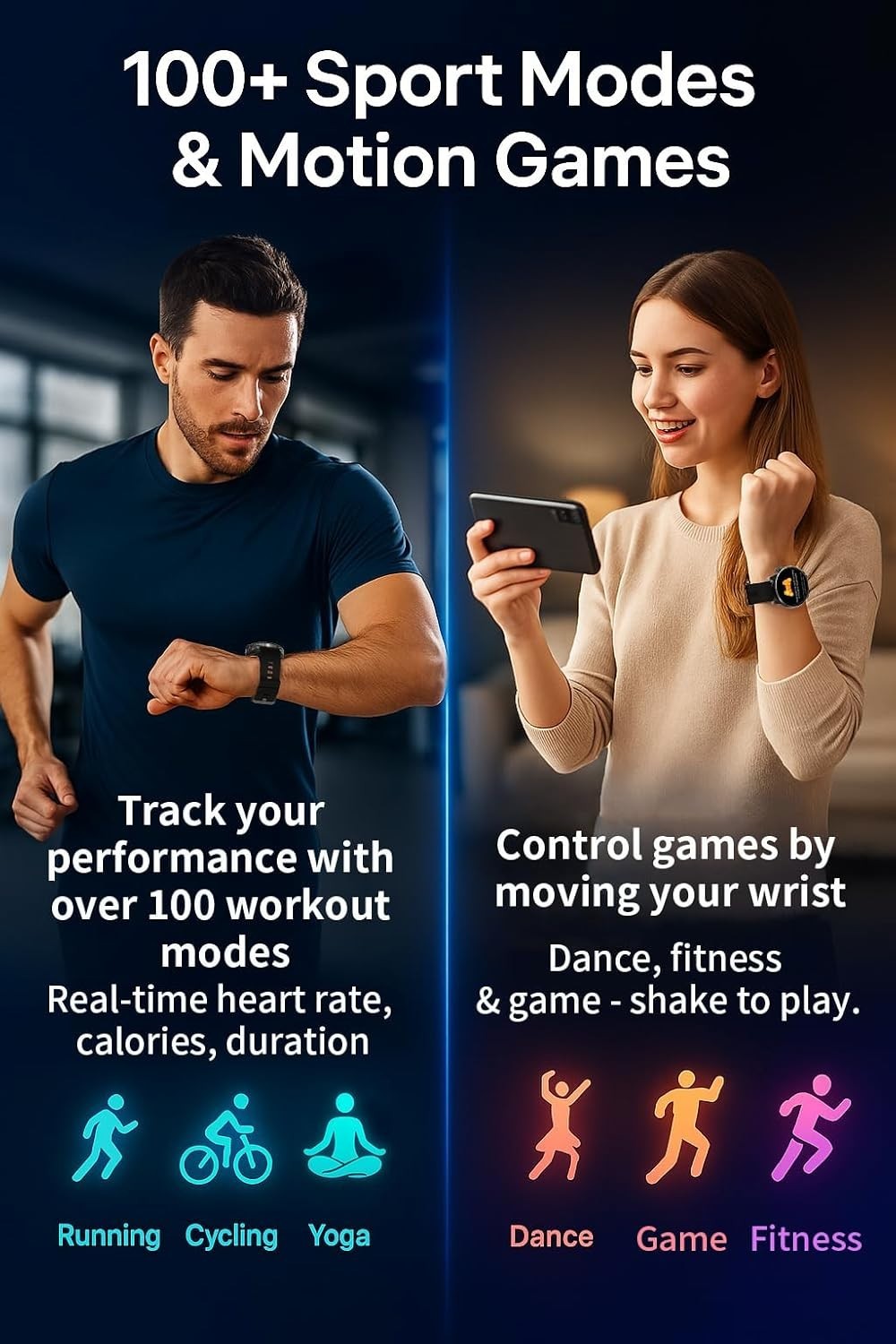 Stylish AI Chat Smartwatch – 100+ Sports Modes & Health Monitoring Features