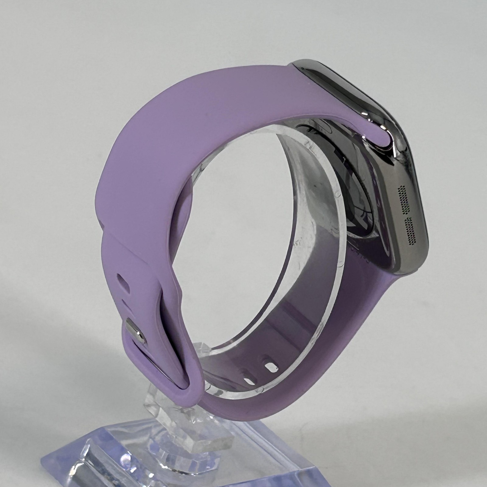 Apple Watch (Series 11) 42mm Natural Titanium (LTE) w/ Purple Sport – Excellent