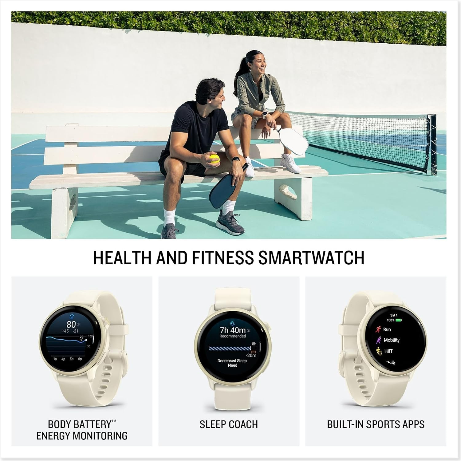 Garmin vivoactive 6 Smartwatch Lunar Gold/Bone Colour Or Black NEW
