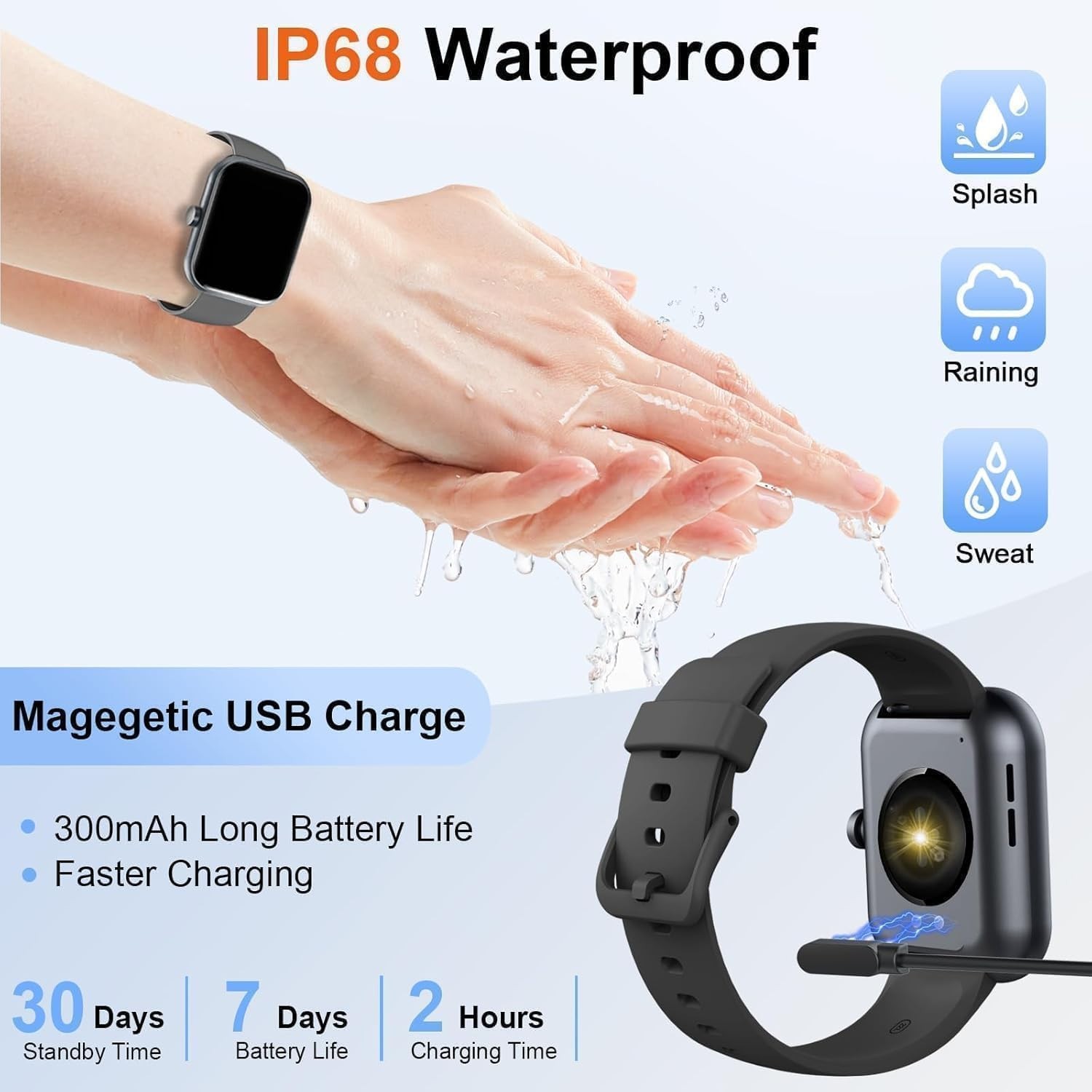 Luxury Health & Fitness Smartwatch: 1.96″ HD Display, Waterproof, 24/7 Monitor