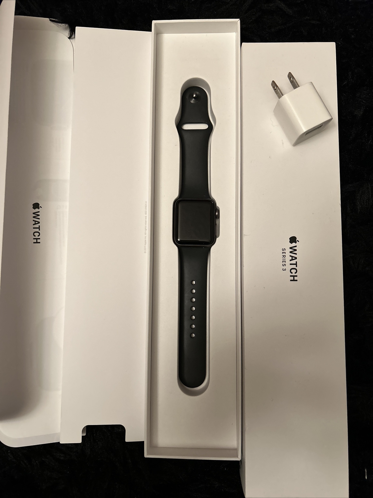 Apple Watch Series 3 38mm Space Gray Aluminum Case with Black Sport Band
